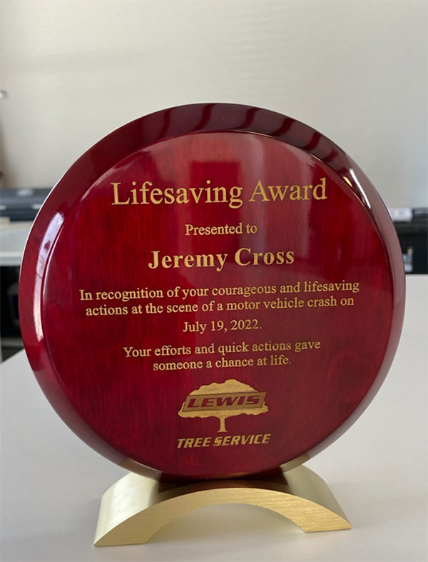 The Lifesaving Award presented to Jeremy and William.